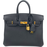 エルメス HERMES バーキン25 K刻印 ブラック GD金具 トゴ レディース ハンドバッグ