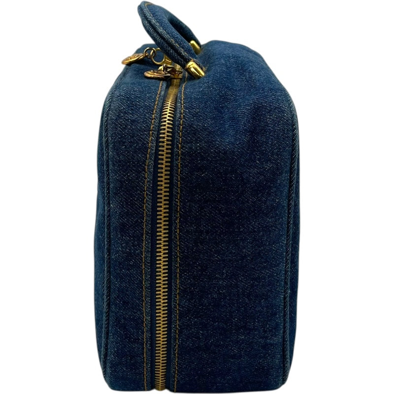 シャネル CHANEL ココマーク バニティ ブルー GD金具 デニム レディース ショルダーバッグ