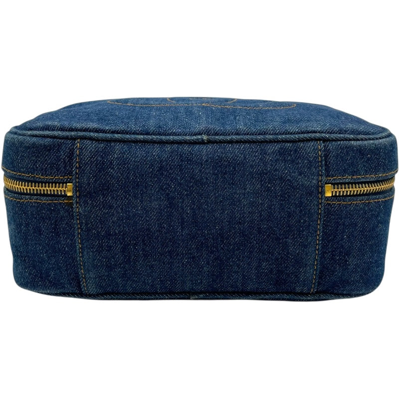 シャネル CHANEL ココマーク バニティ ブルー GD金具 デニム レディース ショルダーバッグ