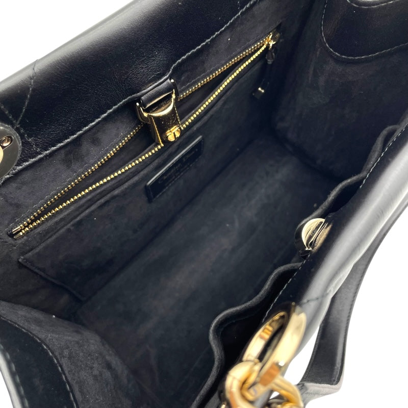 クリスチャン・ディオール Christian Dior エッセンシャル トート スモール ブラック/アーシカナージュ GD金具 レザー レディース トートバッグ