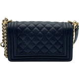 シャネル CHANEL ボーイシャネル20 A67085 28番台 ネイビー　ゴールド金具 キャビアスキン レディース ショルダーバッグ