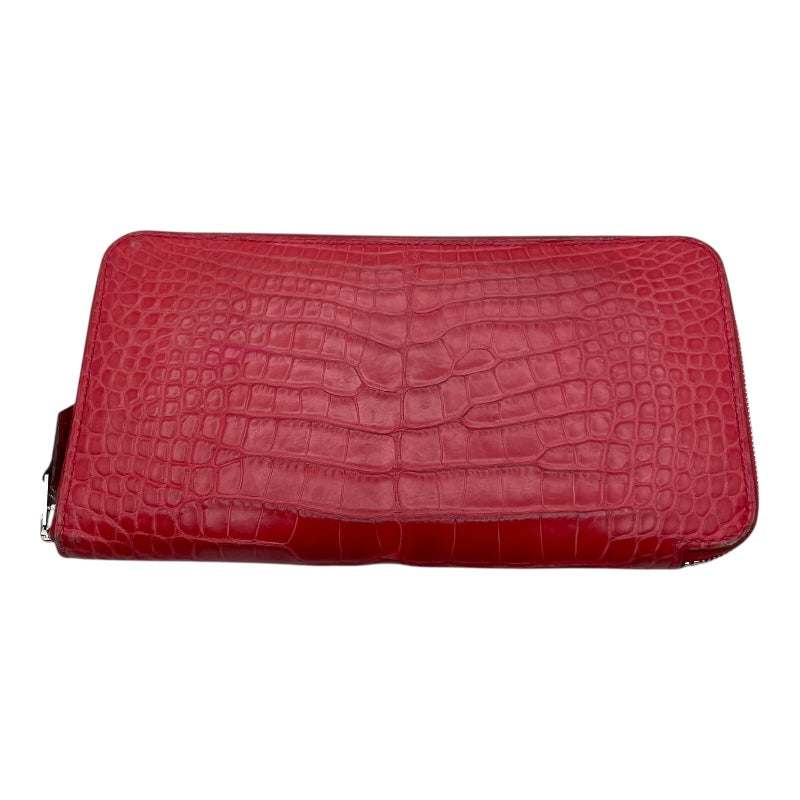 エルメス HERMES アザップロング □N刻 ブーゲンビリア SV金具 アリゲーターマット レディース 長財布