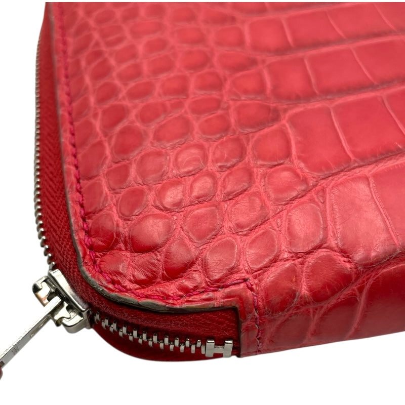 エルメス HERMES アザップロング □N刻 ブーゲンビリア SV金具 アリゲーターマット レディース 長財布