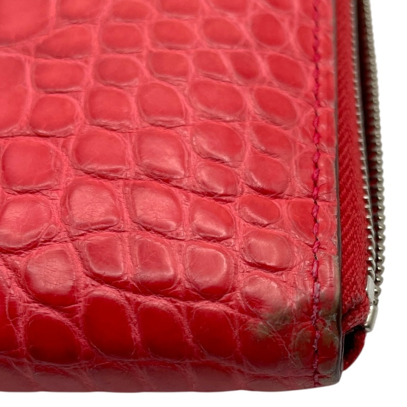 エルメス HERMES アザップロング □N刻 ブーゲンビリア SV金具 アリゲーターマット レディース 長財布