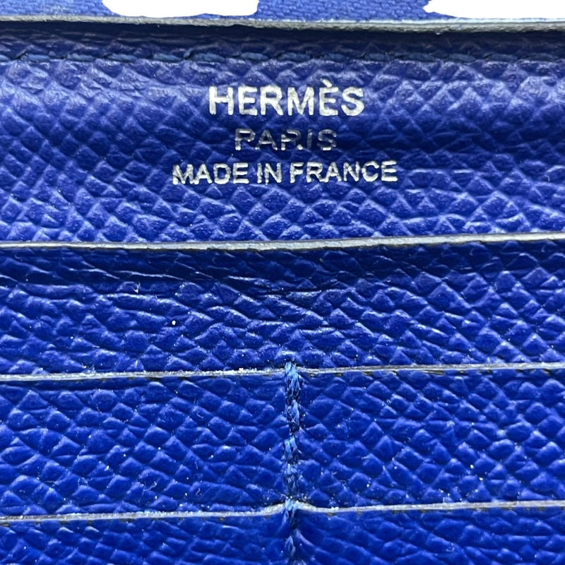 エルメス HERMES アザップ T刻印 ブルーブライトン SV金具 エプソン メンズ 長財布