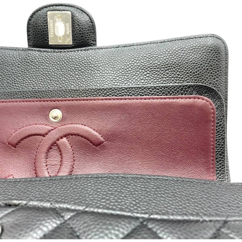 シャネル CHANEL マトラッセ25 A01112 25番台 ブラック SV金具 キャビアスキン レディース ショルダーバッグ