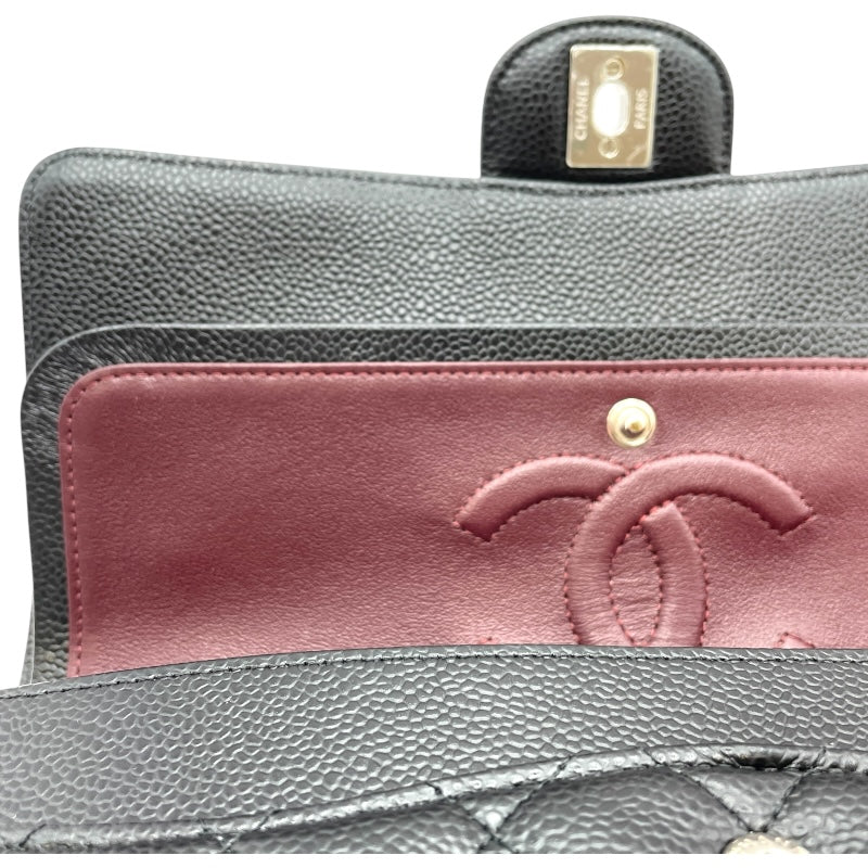 シャネル CHANEL マトラッセ25 A01112 25番台 ブラック SV金具 キャビアスキン レディース ショルダーバッグ