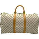 ルイ・ヴィトン LOUIS VUITTON キーポル50 N41430 ホワイト ダミエ・アズール ユニセックス ボストンバッグ
