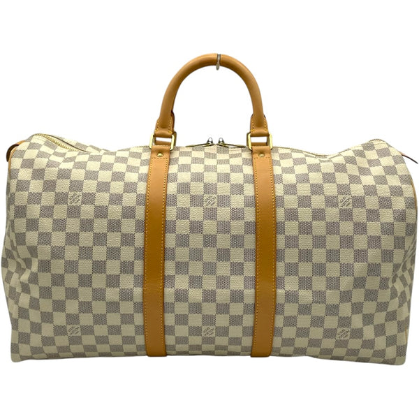 ルイ・ヴィトン LOUIS VUITTON キーポル50 N41430 ホワイト ダミエ・アズール ユニセックス ボストンバッグ