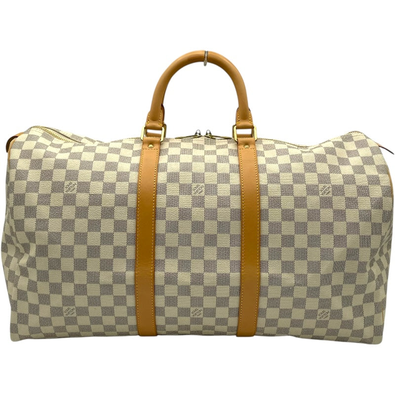ルイ・ヴィトン LOUIS VUITTON キーポル50 N41430 ホワイト ダミエ・アズール ユニセックス ボストンバッグ