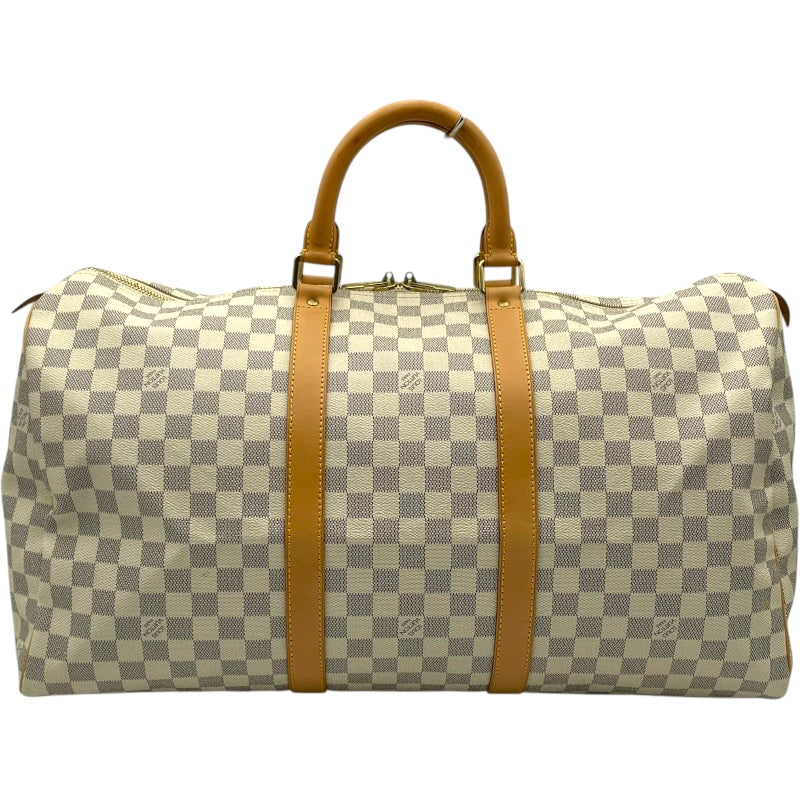 ルイ・ヴィトン LOUIS VUITTON キーポル50 N41430 ホワイト ダミエ・アズール ユニセックス ボストンバッグ