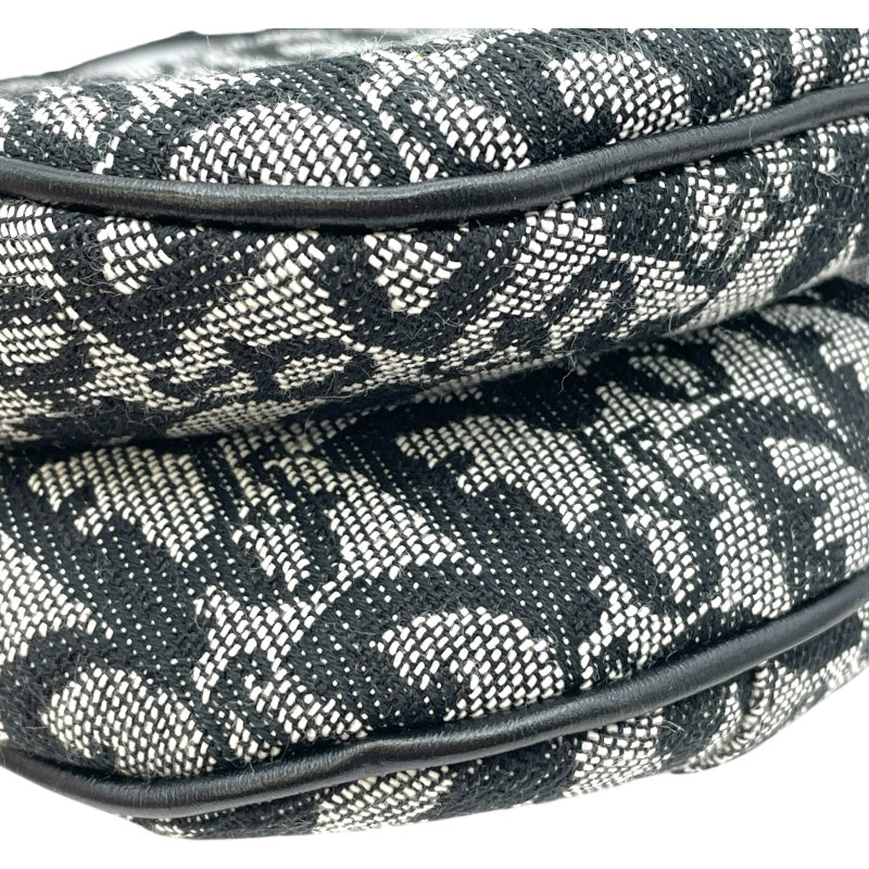 クリスチャン・ディオール Christian Dior トロッターサドルバッグ ブラック SV金具 キャンバス レディース ハンドバッグ