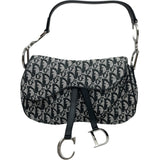 クリスチャン・ディオール Christian Dior トロッターサドルバッグ ブラック SV金具 キャンバス レディース ハンドバッグ