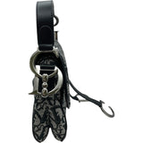 クリスチャン・ディオール Christian Dior トロッターサドルバッグ ブラック SV金具 キャンバス レディース ハンドバッグ