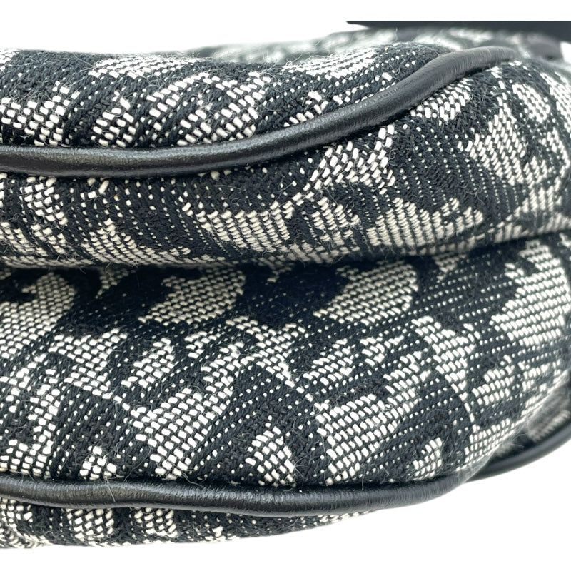 クリスチャン・ディオール Christian Dior トロッターサドルバッグ ブラック SV金具 キャンバス レディース ハンドバッグ