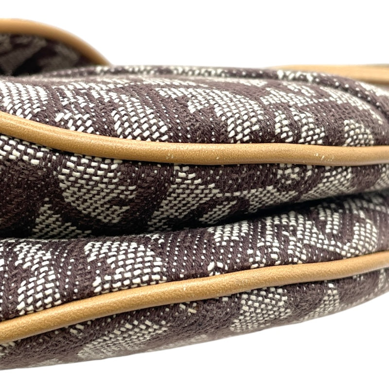 クリスチャン・ディオール Christian Dior トロッターサドルバッグ ブラウン GD金具 キャンバス レディース ハンドバッグ