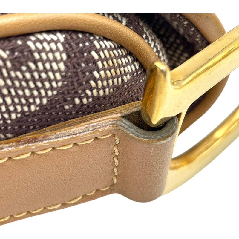 クリスチャン・ディオール Christian Dior トロッターサドルバッグ ブラウン GD金具 キャンバス レディース ハンドバッグ