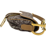 クリスチャン・ディオール Christian Dior トロッターサドルバッグ ブラウン GD金具 キャンバス レディース ハンドバッグ