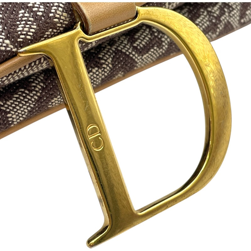 クリスチャン・ディオール Christian Dior トロッターサドルバッグ ブラウン GD金具 キャンバス レディース ハンドバッグ