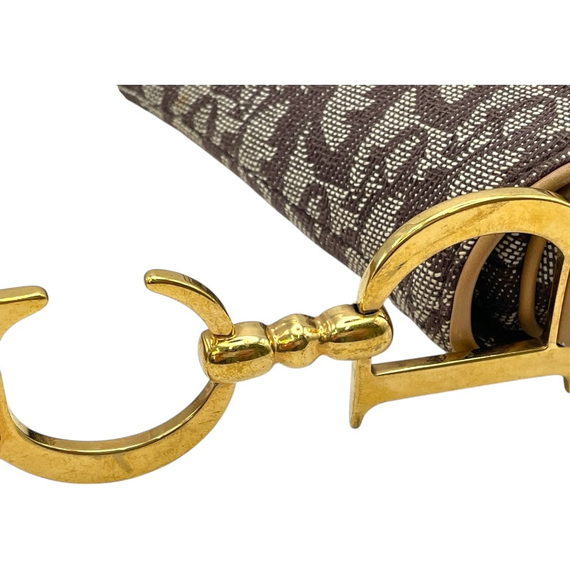 クリスチャン・ディオール Christian Dior トロッターサドルバッグ ブラウン GD金具 キャンバス レディース ハンドバッグ