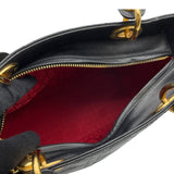 クリスチャン・ディオール Christian Dior ディディオール ミディアム ブラック ラムスキン・カナージュ レディース ハンドバッグ