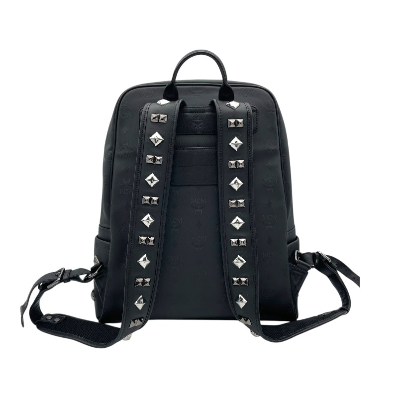 エム・シー・エム MCM スタッズ バックバック ブラック PVC メンズ リュック・デイパック