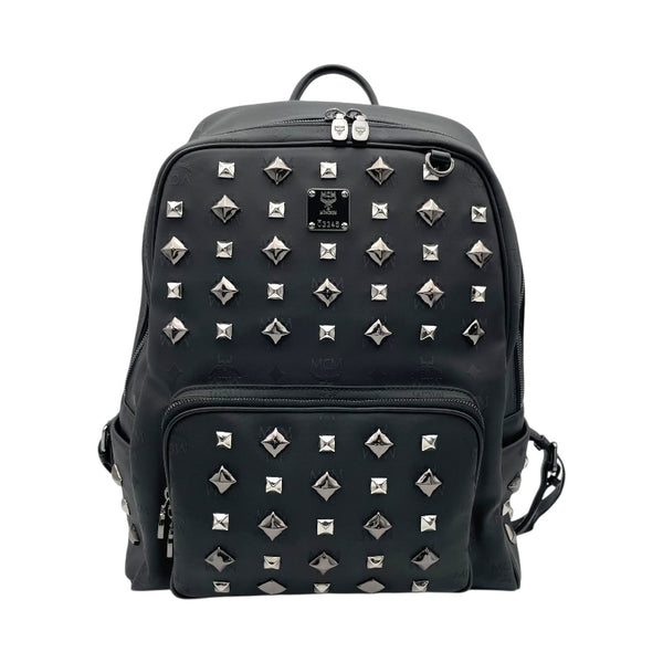 エム・シー・エム MCM スタッズ バックバック ブラック PVC メンズ リュック・デイパック