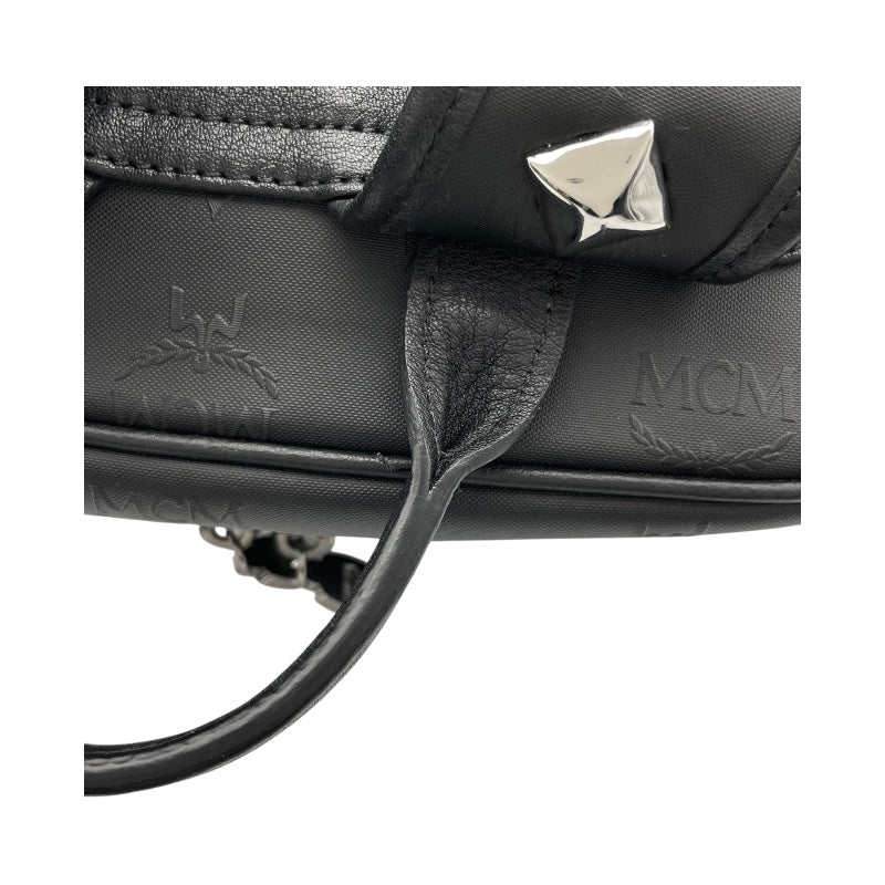 エム・シー・エム MCM スタッズ バックバック ブラック PVC メンズ リュック・デイパック