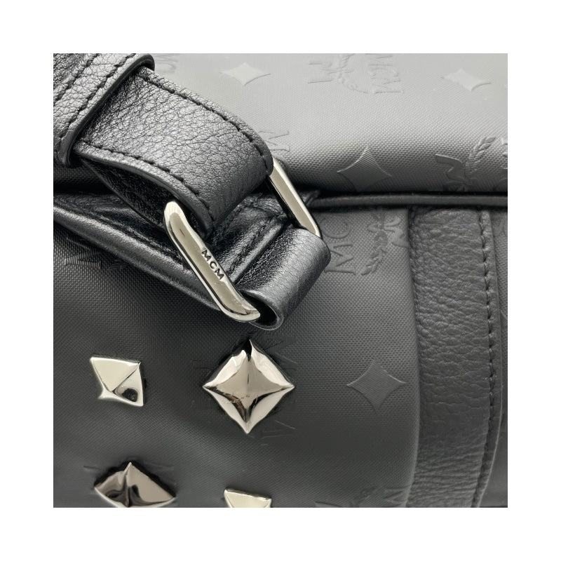 エム・シー・エム MCM スタッズ バックバック ブラック PVC メンズ リュック・デイパック