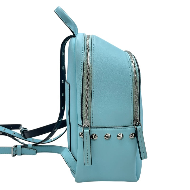 エム・シー・エム MCM スタッズバックバックミニ ライトブルー レザー レディース リュック・デイパック