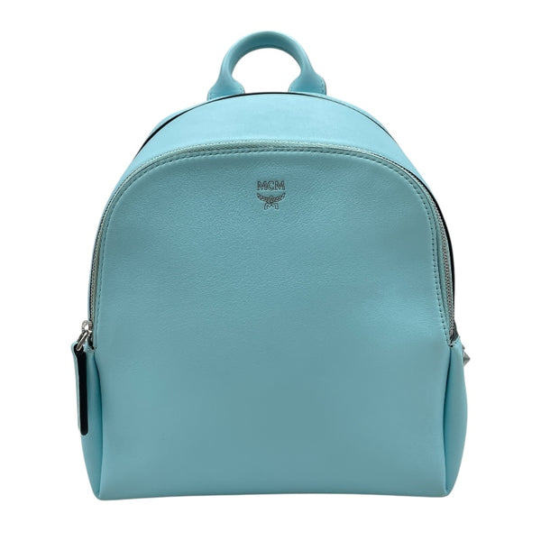 エム・シー・エム MCM スタッズバックバックミニ ライトブルー レザー レディース リュック・デイパック