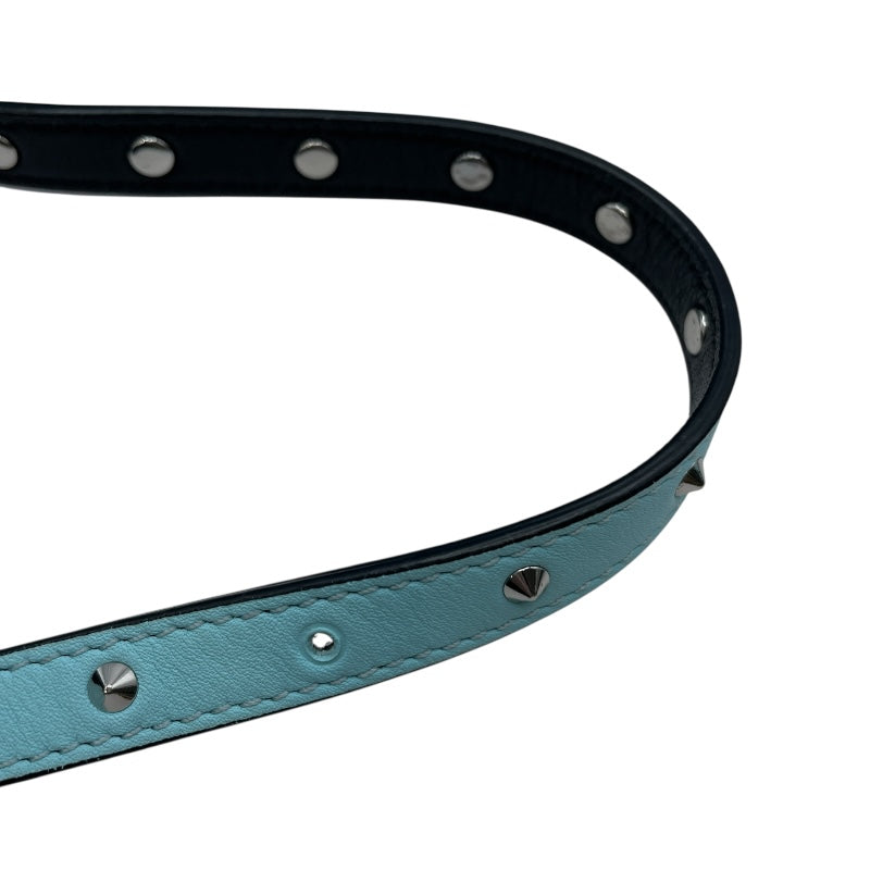 エム・シー・エム MCM スタッズバックバックミニ ライトブルー レザー レディース リュック・デイパック