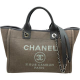シャネル CHANEL ドーヴィルMM A67001 ブラウン SV金具 キャンバス レディース ハンドバッグ