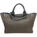 シャネル CHANEL ドーヴィルMM A67001 ブラウン SV金具 キャンバス レディース ハンドバッグ