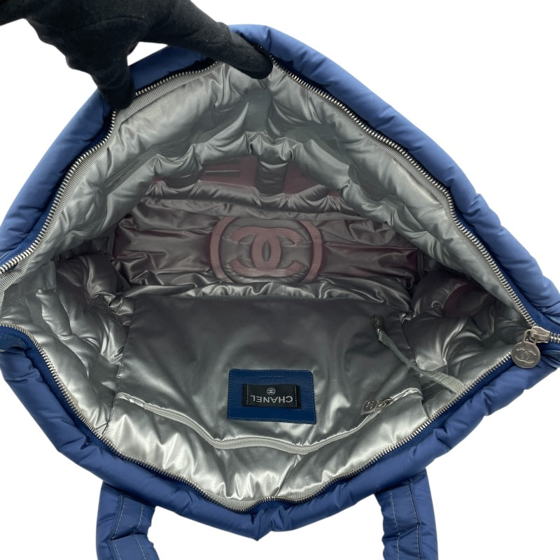 シャネル CHANEL ドゥドーヌバッグ 25番台 ブルー ナイロン レディース トートバッグ