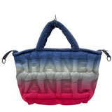 シャネル CHANEL ドゥドーヌバッグ 25番台 ブルー ナイロン レディース トートバッグ