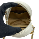 シャネル CHANEL パールラウンドチェーン 29番台 ホワイト GD金具 ラム レディース ショルダーバッグ