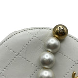 シャネル CHANEL パールラウンドチェーン 29番台 ホワイト GD金具 ラム レディース ショルダーバッグ