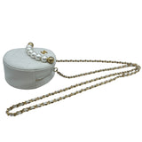 シャネル CHANEL パールラウンドチェーン 29番台 ホワイト GD金具 ラム レディース ショルダーバッグ