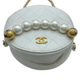 シャネル CHANEL パールラウンドチェーン 29番台 ホワイト GD金具 ラム レディース ショルダーバッグ