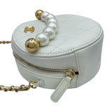 シャネル CHANEL パールラウンドチェーン 29番台 ホワイト GD金具 ラム レディース ショルダーバッグ