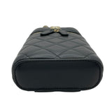 シャネル CHANEL スマホチェーンバッグ AP2084 31番台 ブラック GD金具 ラム レディース ショルダーバッグ