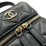 シャネル CHANEL スマホチェーンバッグ AP2084 31番台 ブラック GD金具 ラム レディース ショルダーバッグ