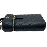 シャネル CHANEL スマホチェーンバッグ AP2084 31番台 ブラック GD金具 ラム レディース ショルダーバッグ