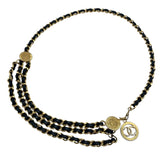 シャネル CHANEL ココマークチェーンベルト ブラック GD金具 カーフ レディース ベルト