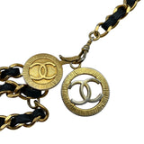 シャネル CHANEL ココマークチェーンベルト ブラック GD金具 カーフ レディース ベルト