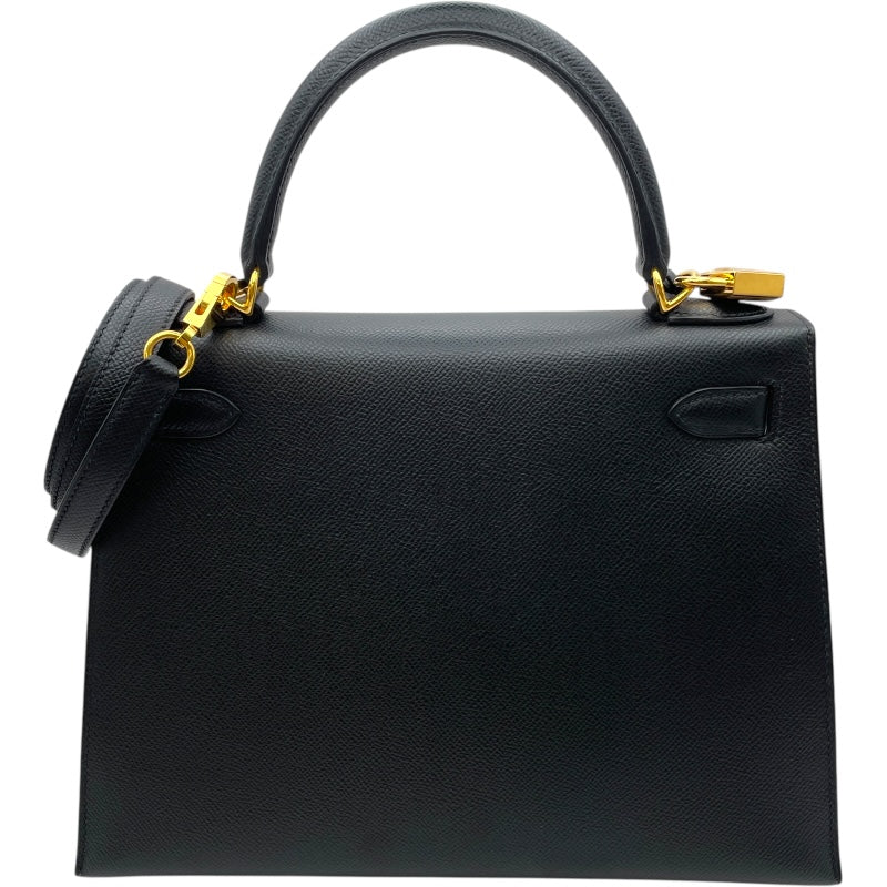 エルメス HERMES ケリー28 外縫い Z刻 ブラック GD金具 エプソン レディース ハンドバッグ