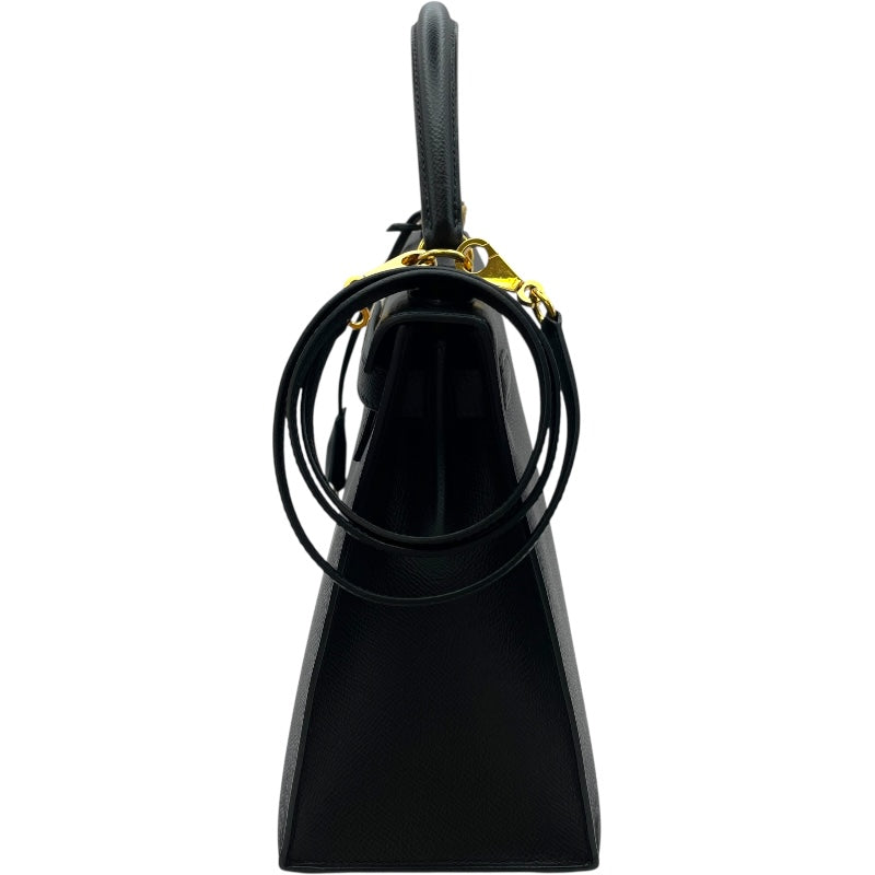 エルメス HERMES ケリー28 外縫い Z刻 ブラック GD金具 エプソン レディース ハンドバッグ