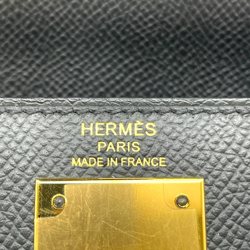 エルメス HERMES ケリー28 外縫い Z刻 ブラック GD金具 エプソン レディース ハンドバッグ