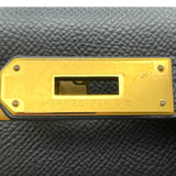 エルメス HERMES ケリー28 外縫い Z刻 ブラック GD金具 エプソン レディース ハンドバッグ